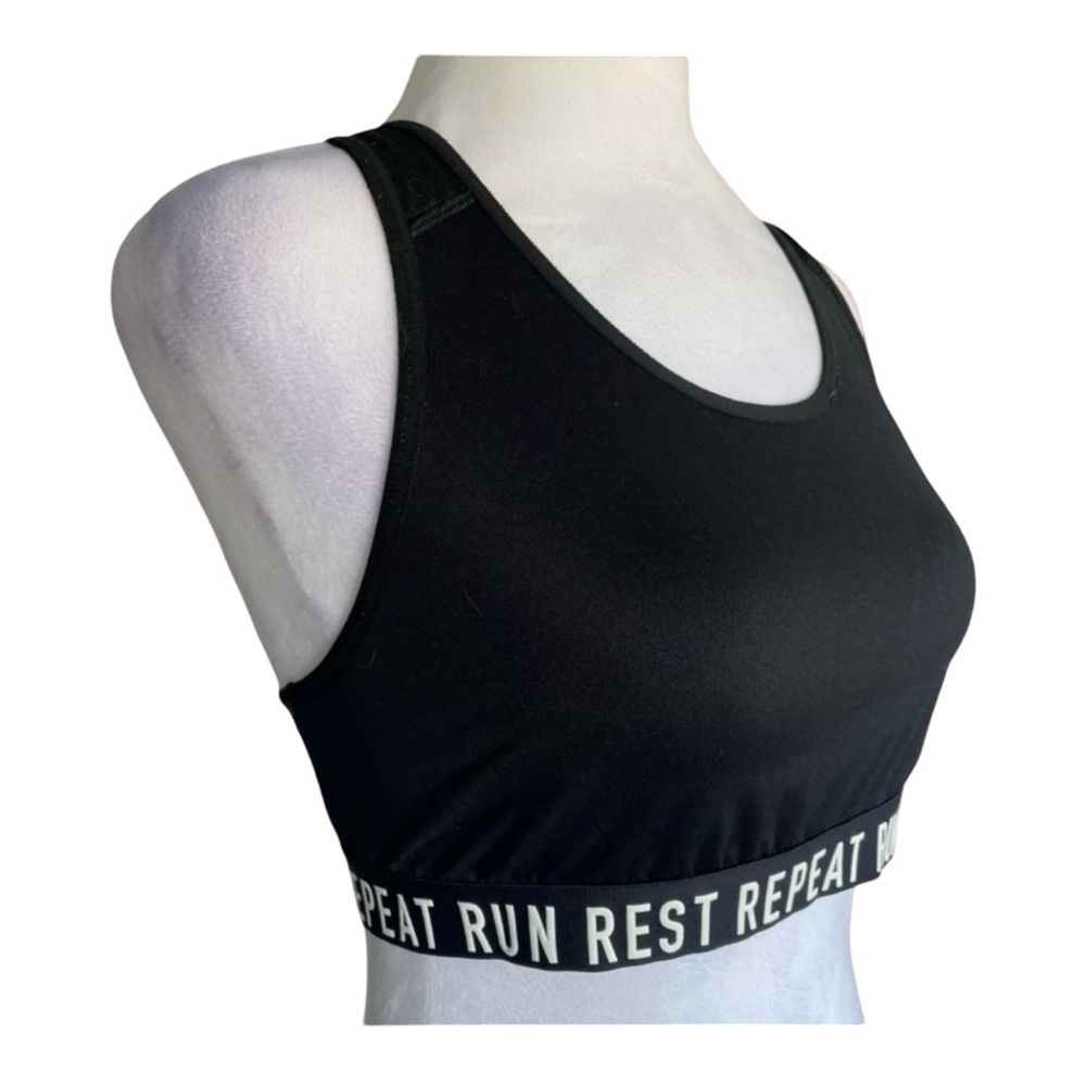Old Navy Active Go-Dry Run Rest Repeat Black Sports Bra Large